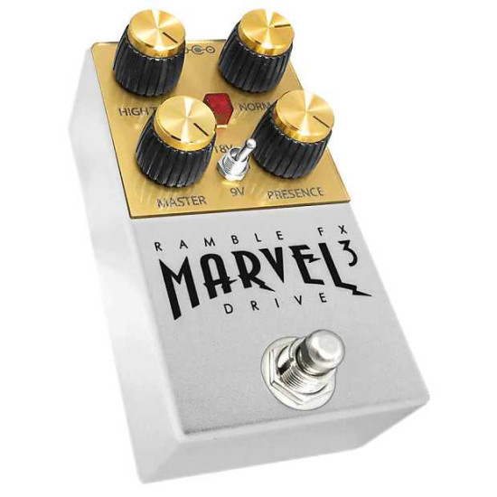 Ramble FX Marvel Drive V3 Overdrive Effects Pedal - White